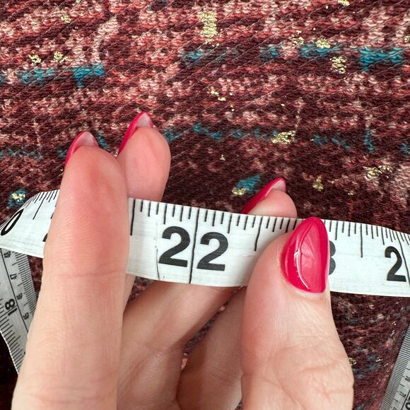 Maison Scotch Soda Top Medium Womens Red Gold Artsy Abstract Sweatshirt - Picture 9 of 9